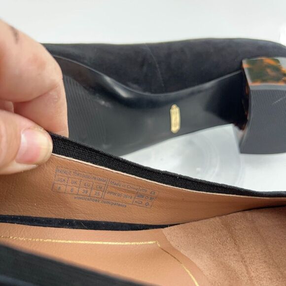 Vionic Womens Natalie Pump Size 8 Black Suede Tortoise Shell Heel Dress Shoe - Picture 13 of 16